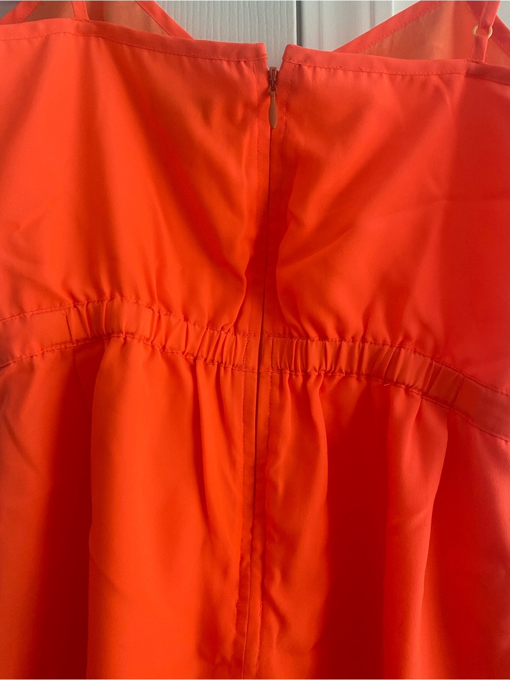 J. Crew Neon Orange Spaghetti Strap Mini Dress - Picture 4 of 8